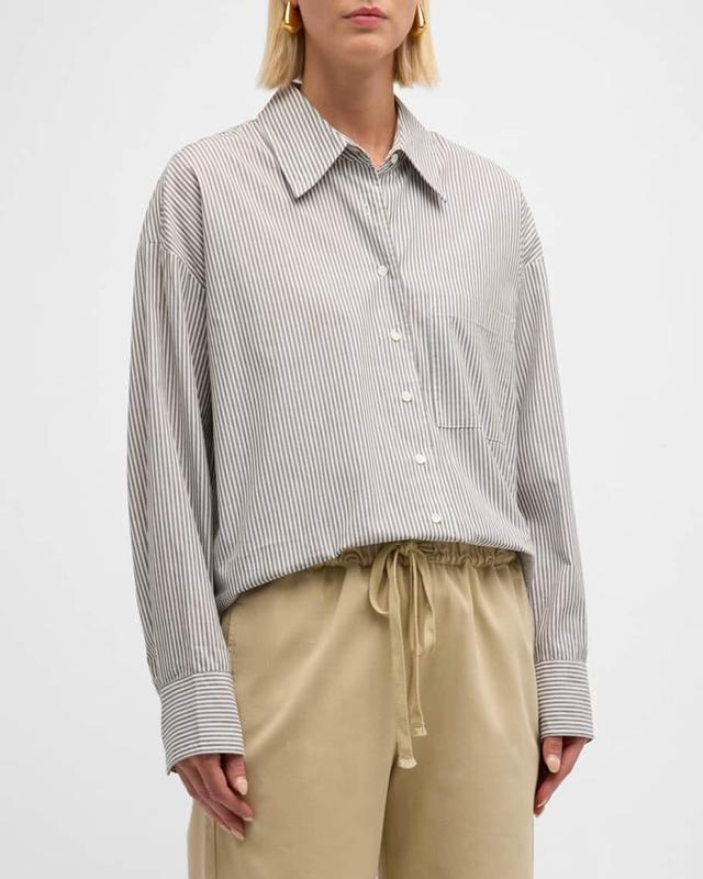 Sydney Striped Button-Down Cotton Shirt Product Image