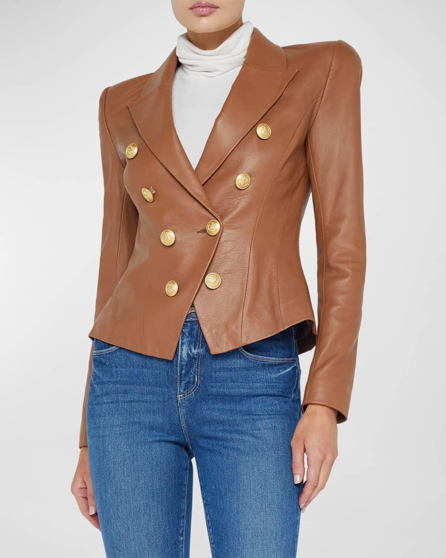 Bethany Structured Leather Blazer Product Image