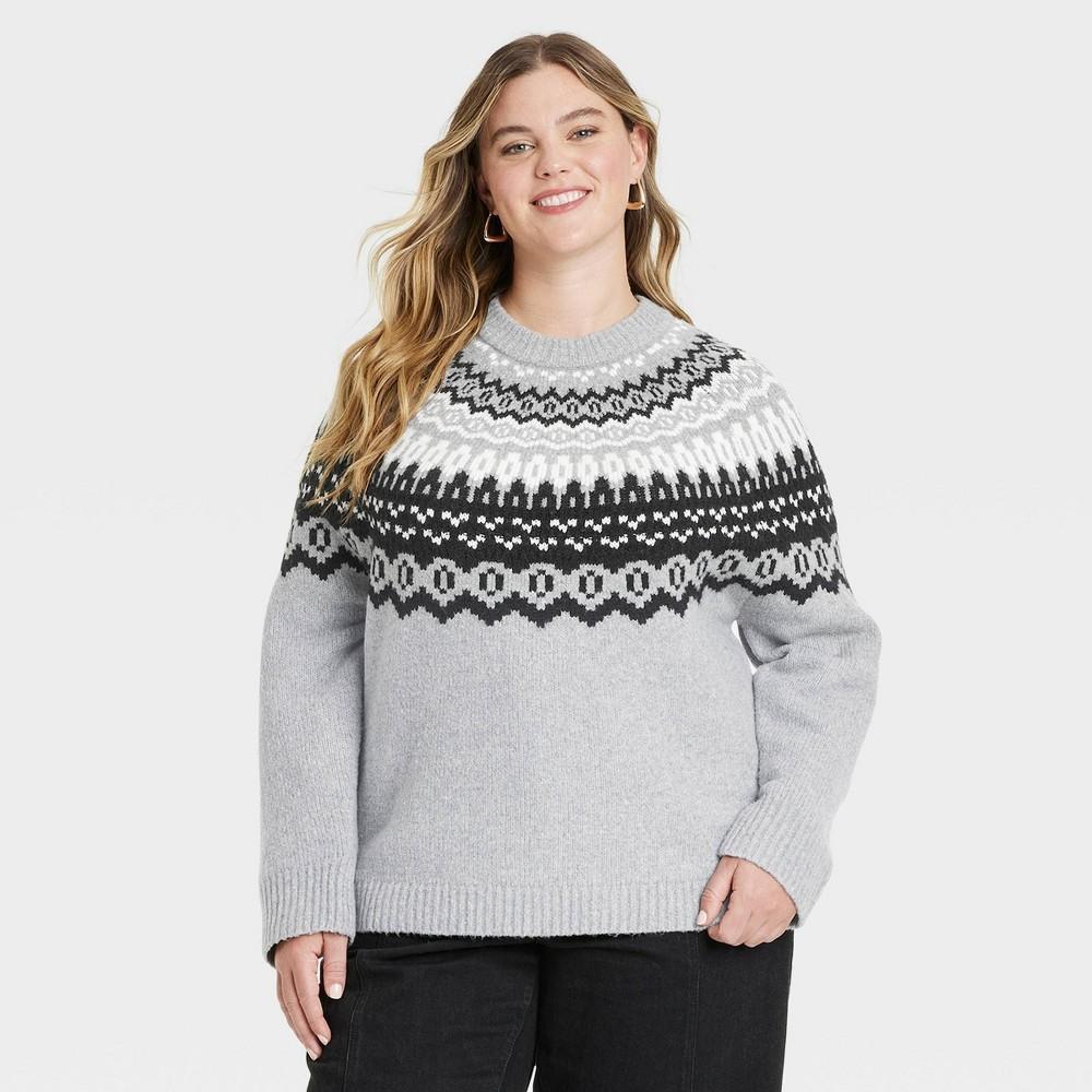 Womens Crewneck Pullover Sweater - Universal Thread Fairisle XXL Product Image