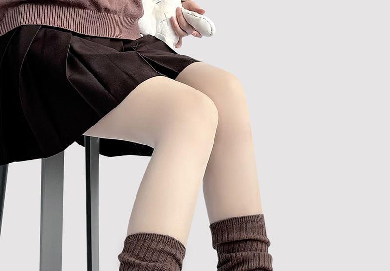 Plain Ribbed Tall Socks Product Image