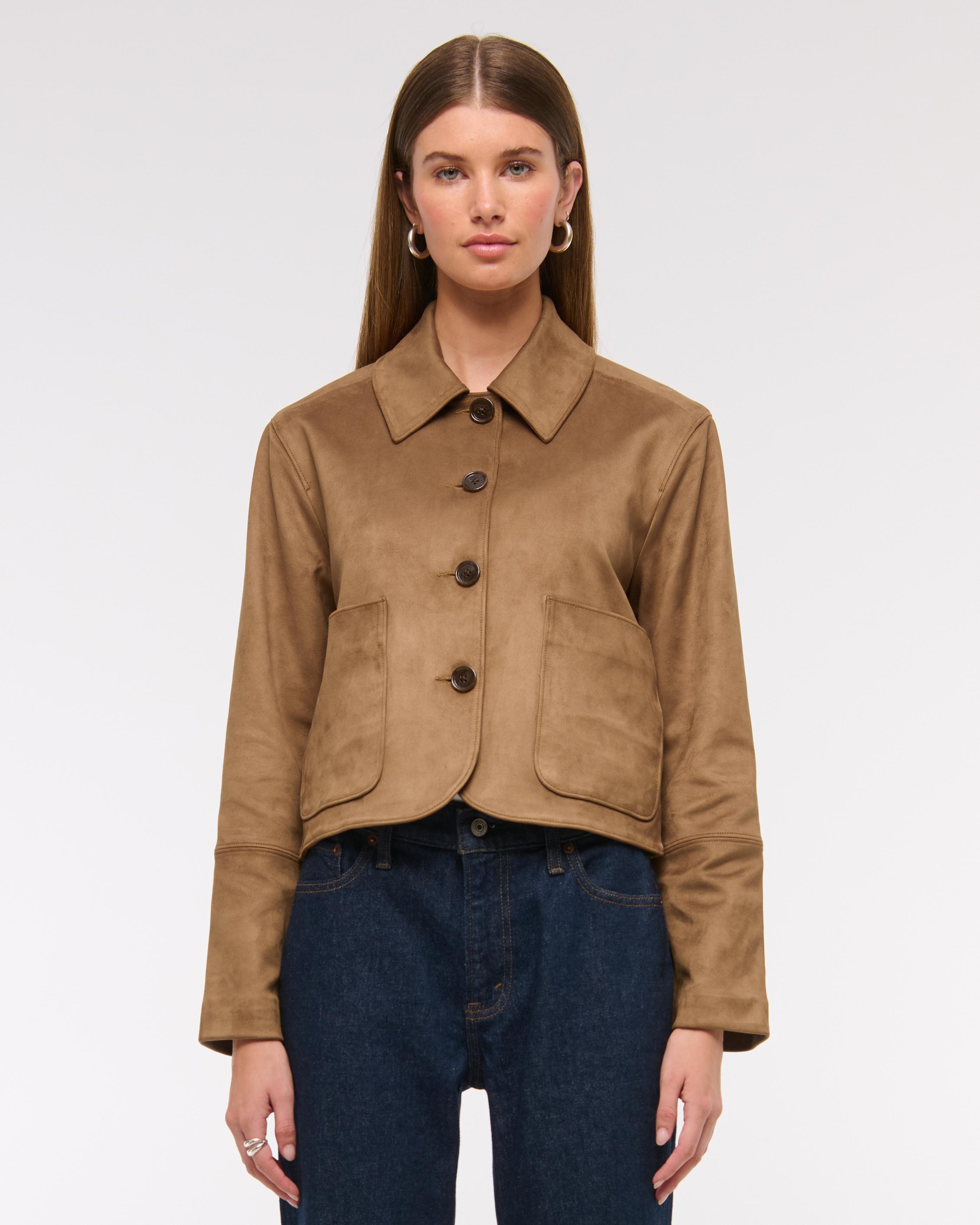 Vegan Suede Button-Through Jacket Product Image