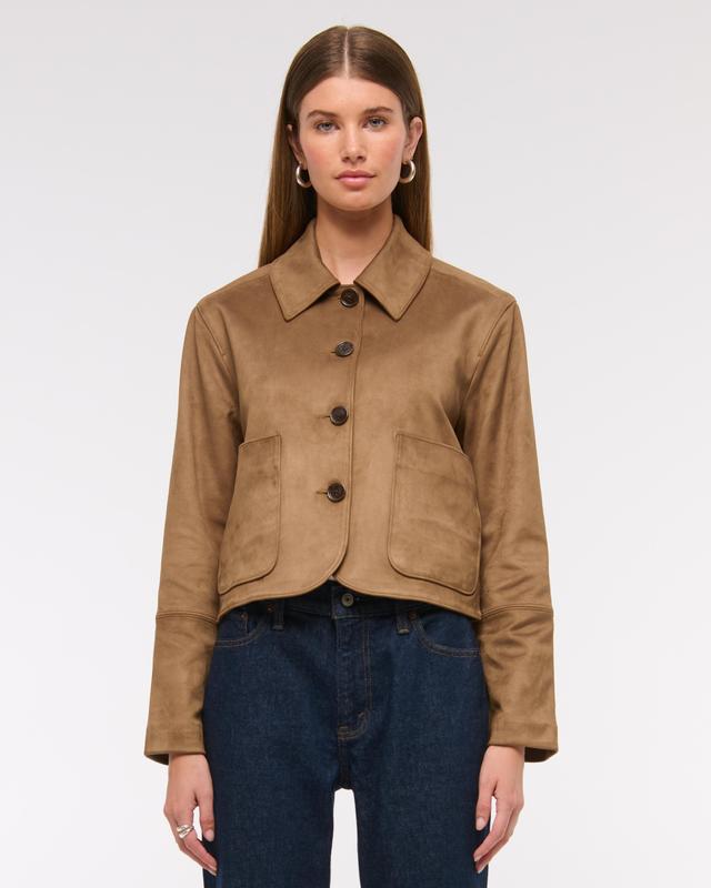 Vegan Suede Button-Through Jacket Product Image