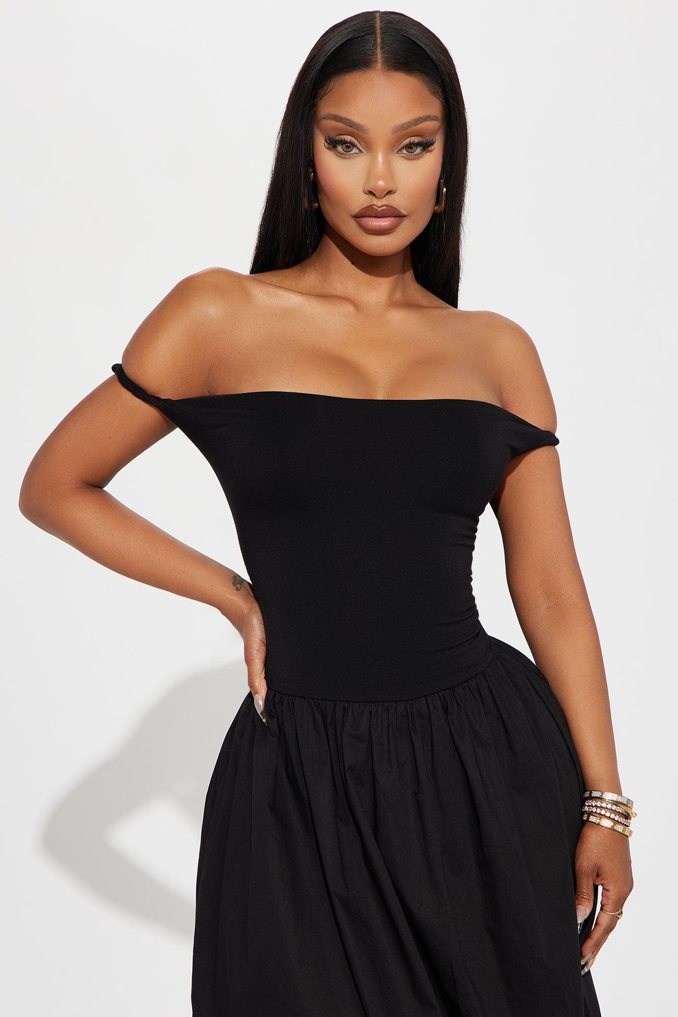 Harriet Off Shoulder Maxi Dress - Black Product Image