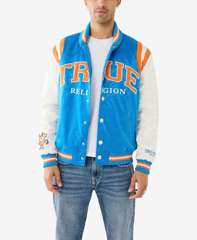 True Religion Mens Varsity Souvenir Bomber Jacket - Imperial Blue Product Image