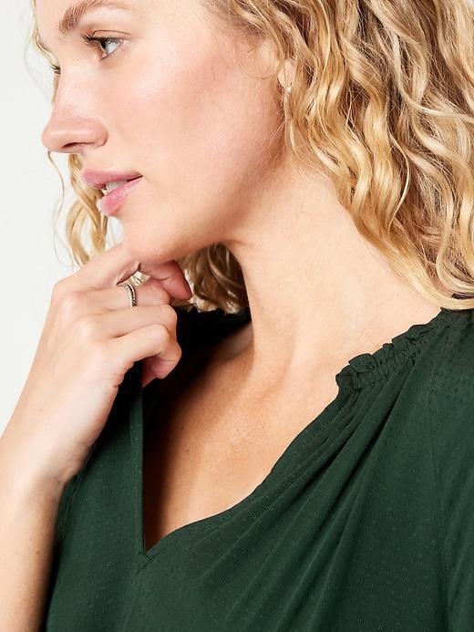 Split-Neck Seersucker Top Product Image