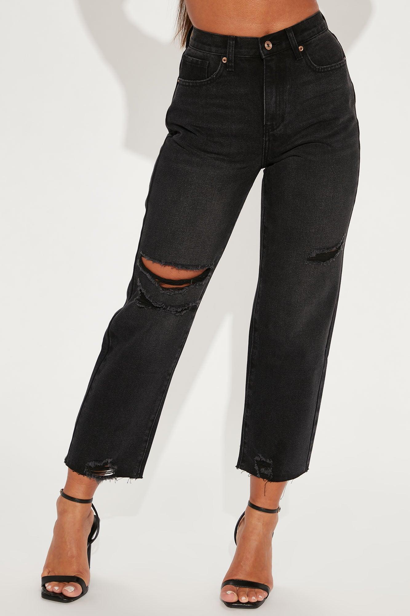 Night Drive Ripped Ankle Jeans - Black Wash Product Image