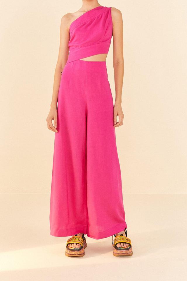 Pink One Shoulder Jumpsuit Product Image