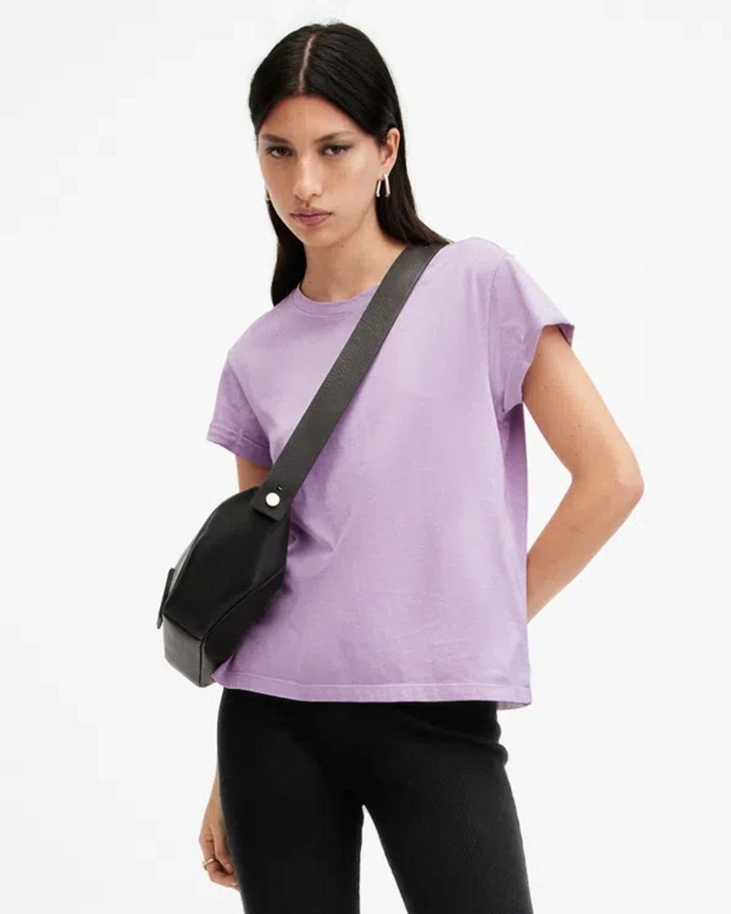 Anna Crew Neck Short Sleeve T-shirt In Petal Purple Product Image