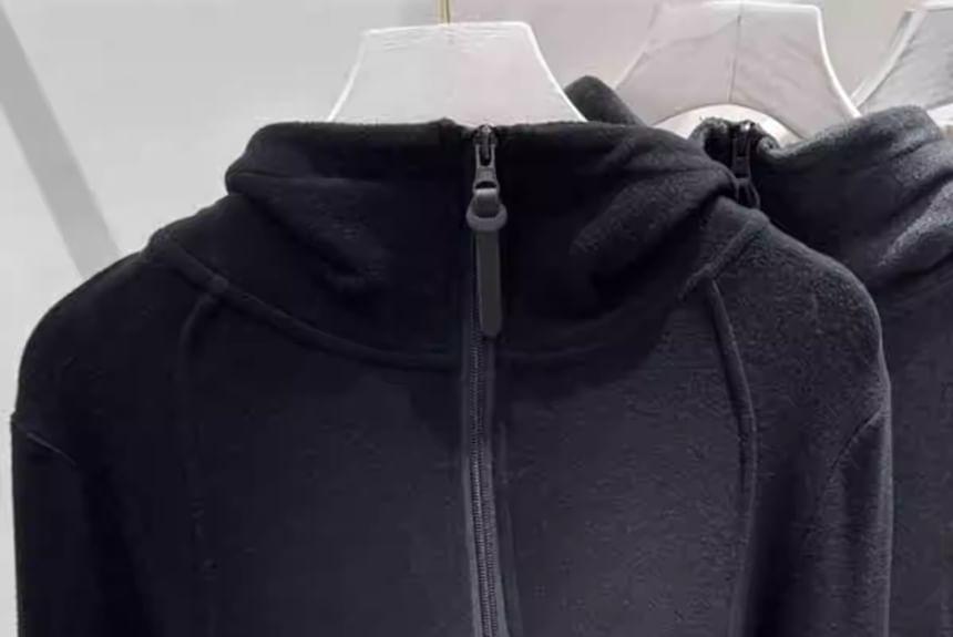 Half Zip Plain Hoodie Product Image