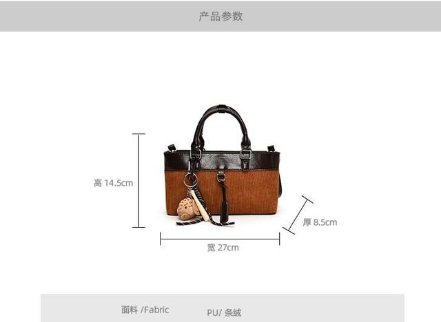 Panel Corduroy Crossbody Tote Bag Product Image