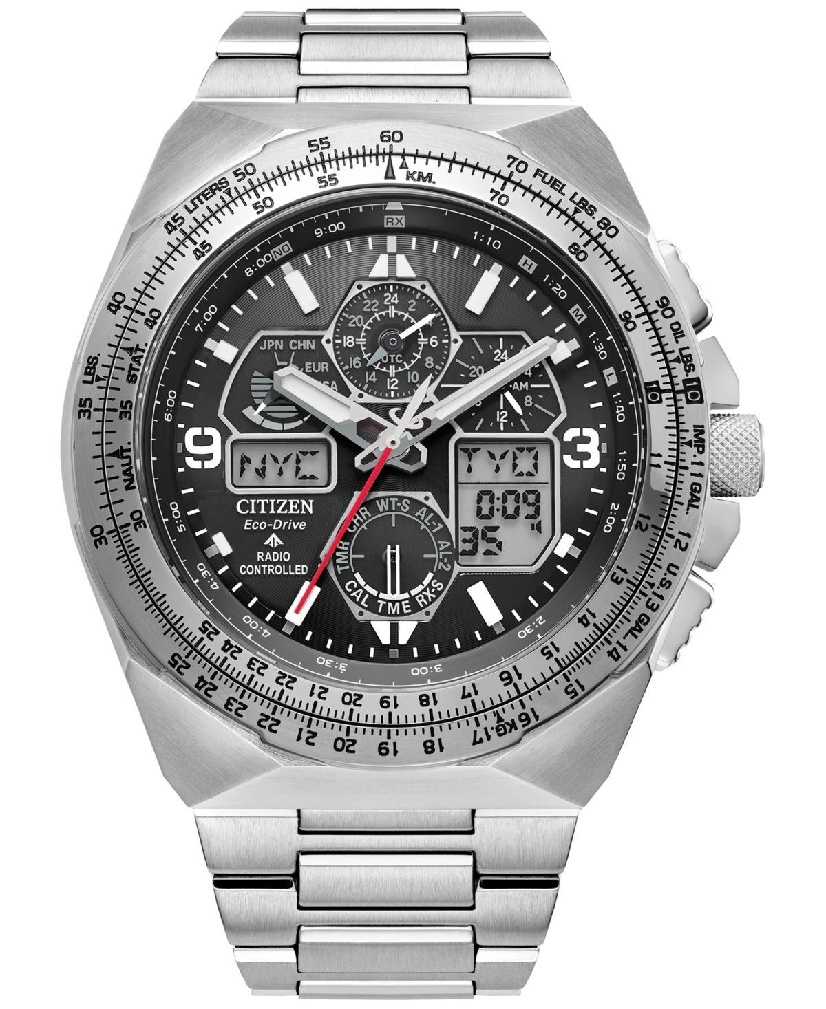 Citizen Eco-Drive Mens Chronograph Promaster Skyhawk Stainless Steel Bracelet Watch 46mm Product Image