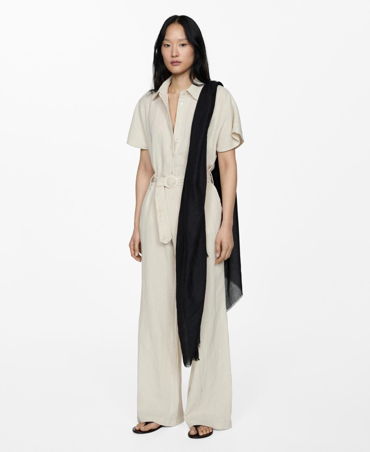 Mango Womens Belt Long Jumpsuit Product Image