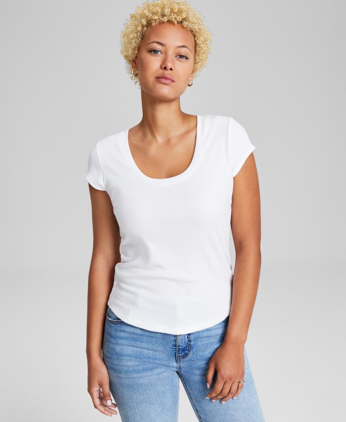 And Now This Womens Scoop-Neck Cap-Sleeve Tee, Created for Macys Product Image