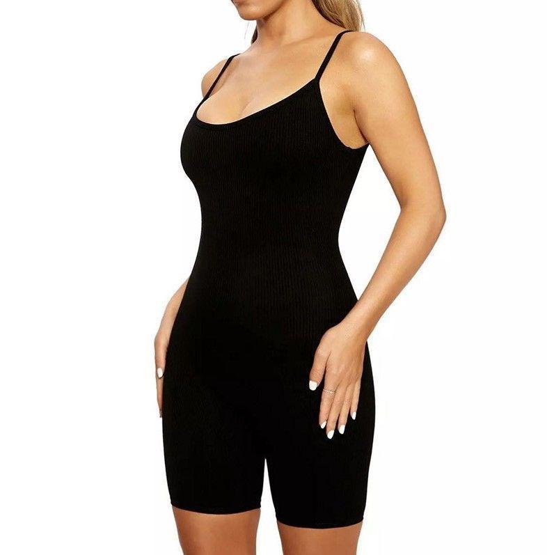 Spaghetti-Strap Plain Romper Product Image