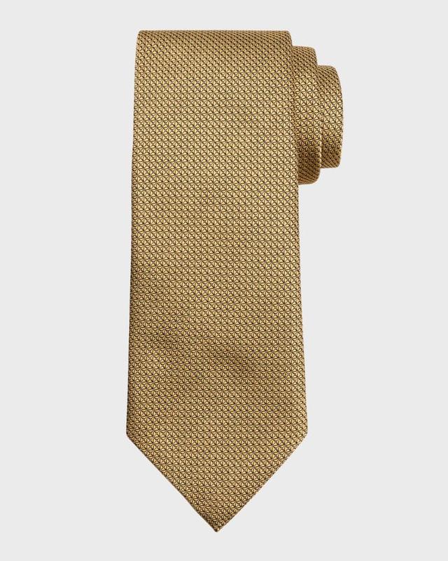 Men's Micro-Geometric Silk Tie Product Image