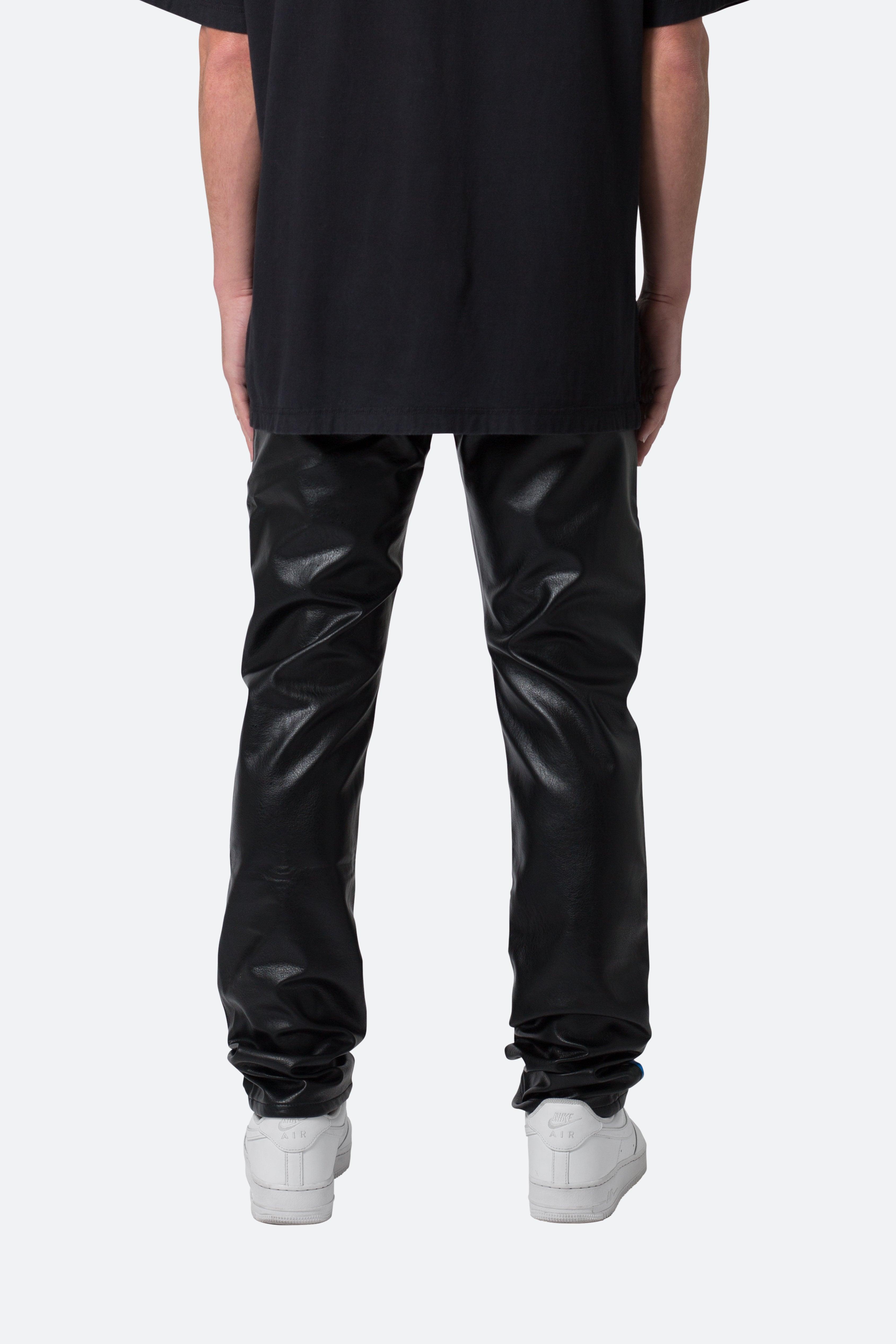 D526 Color Block Leather Pants - Multi Product Image