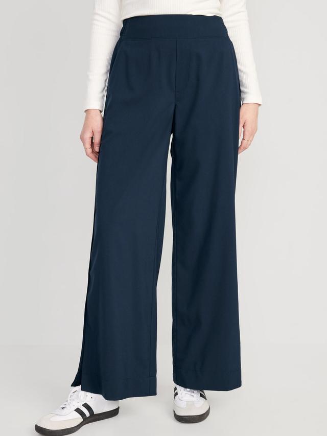 Old Navy High-Waisted StretchTech Split-Hem Wide-Leg Pants for Women - In The Navy - female - Size: 4X Product Image