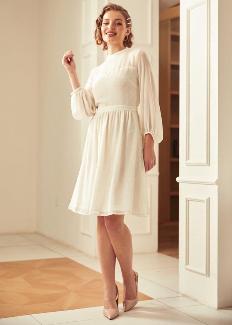 Sheerly Blessed In Bliss Fit and Flare Dress Product Image