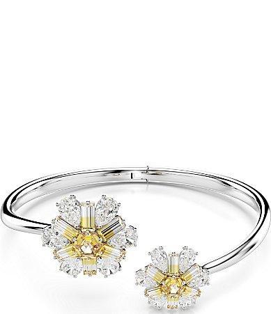 Womens Idyllia Crystal Flower Cuff Bracelet Product Image