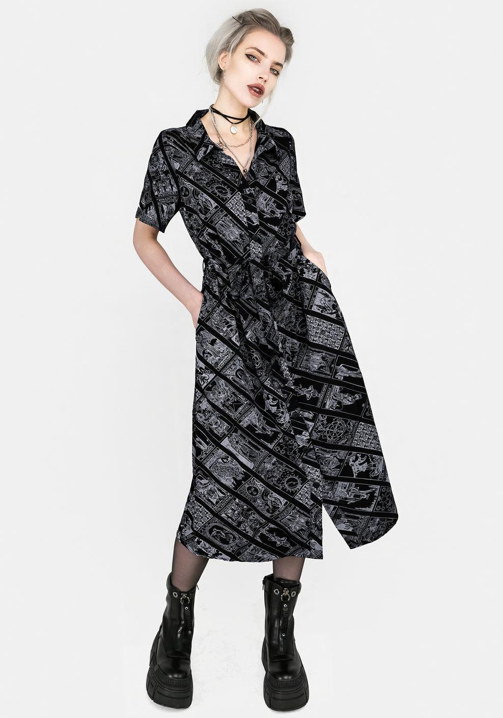 Cartomancy Midi Shirt Dress Product Image