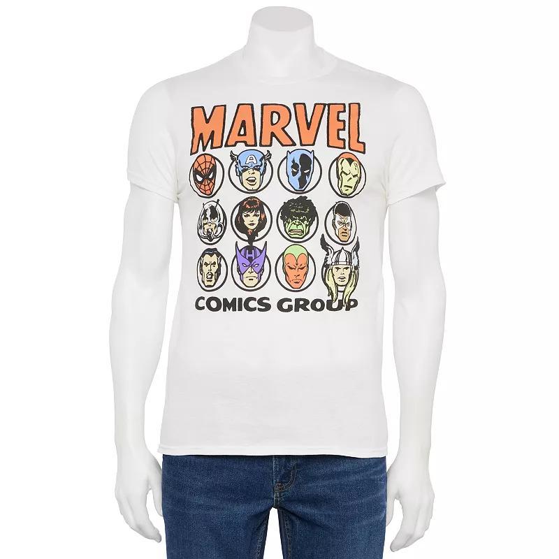 Mens Marvel Comic Heads Graphic Tee Product Image