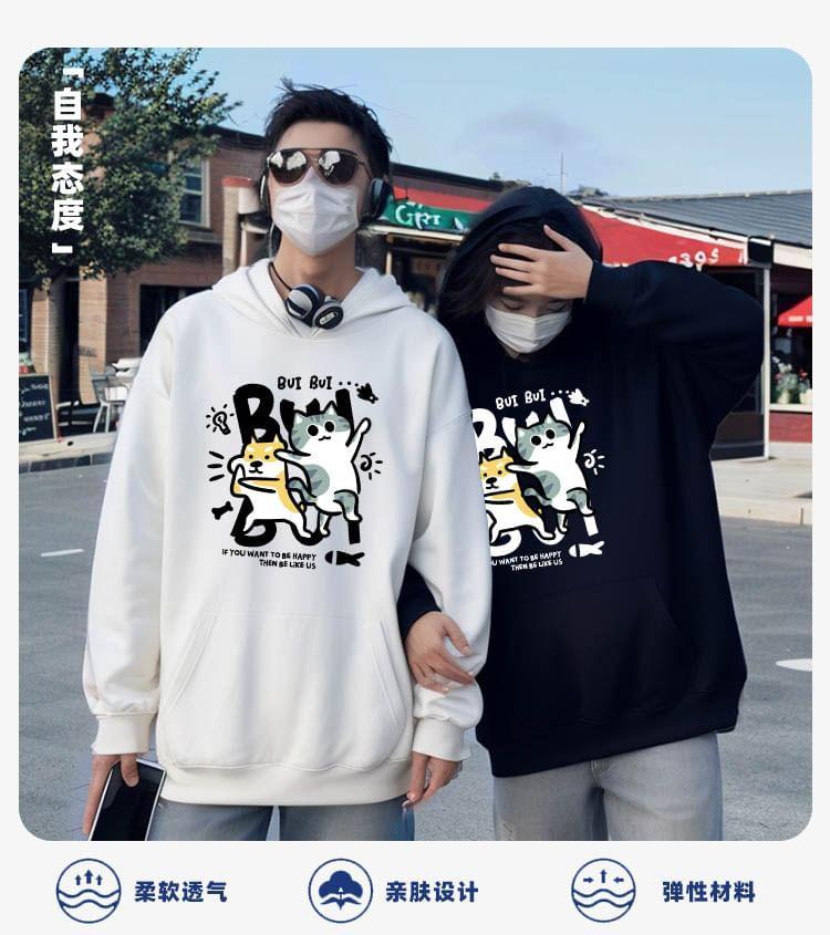 Cartoon Print Hoodie Product Image