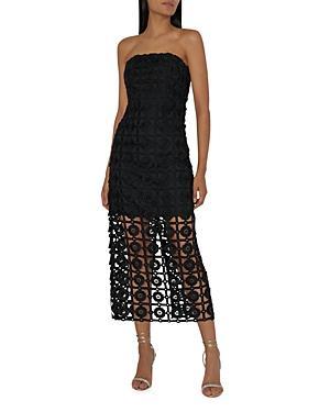 Womens Kait Strapless Tiled Lace Midi-Dress Product Image