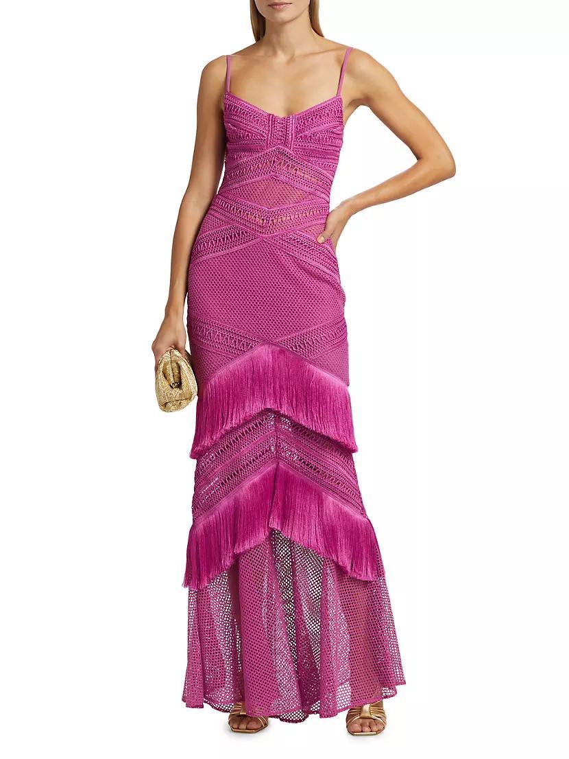 Fringe Sleeveless Maxi Dress Product Image