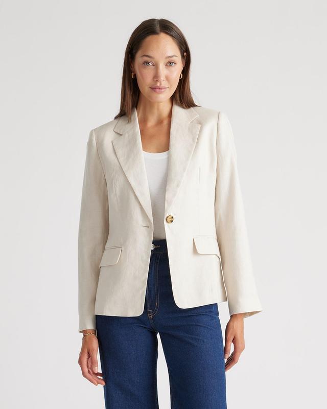 100% European Linen Structured Blazer Product Image