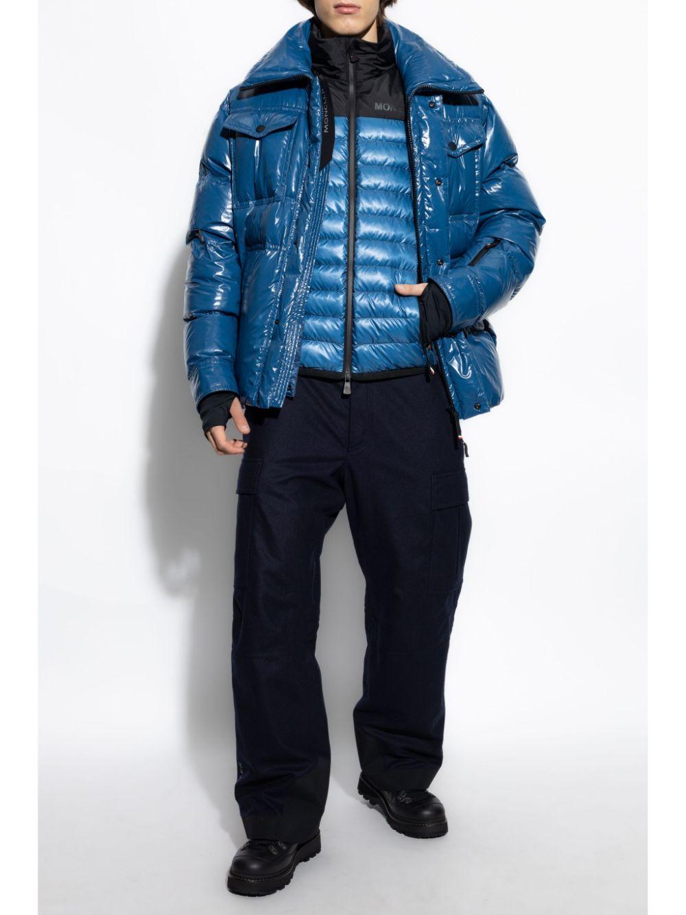 MONCLER Grenoble Cardigan Down Jacket In Blue Product Image