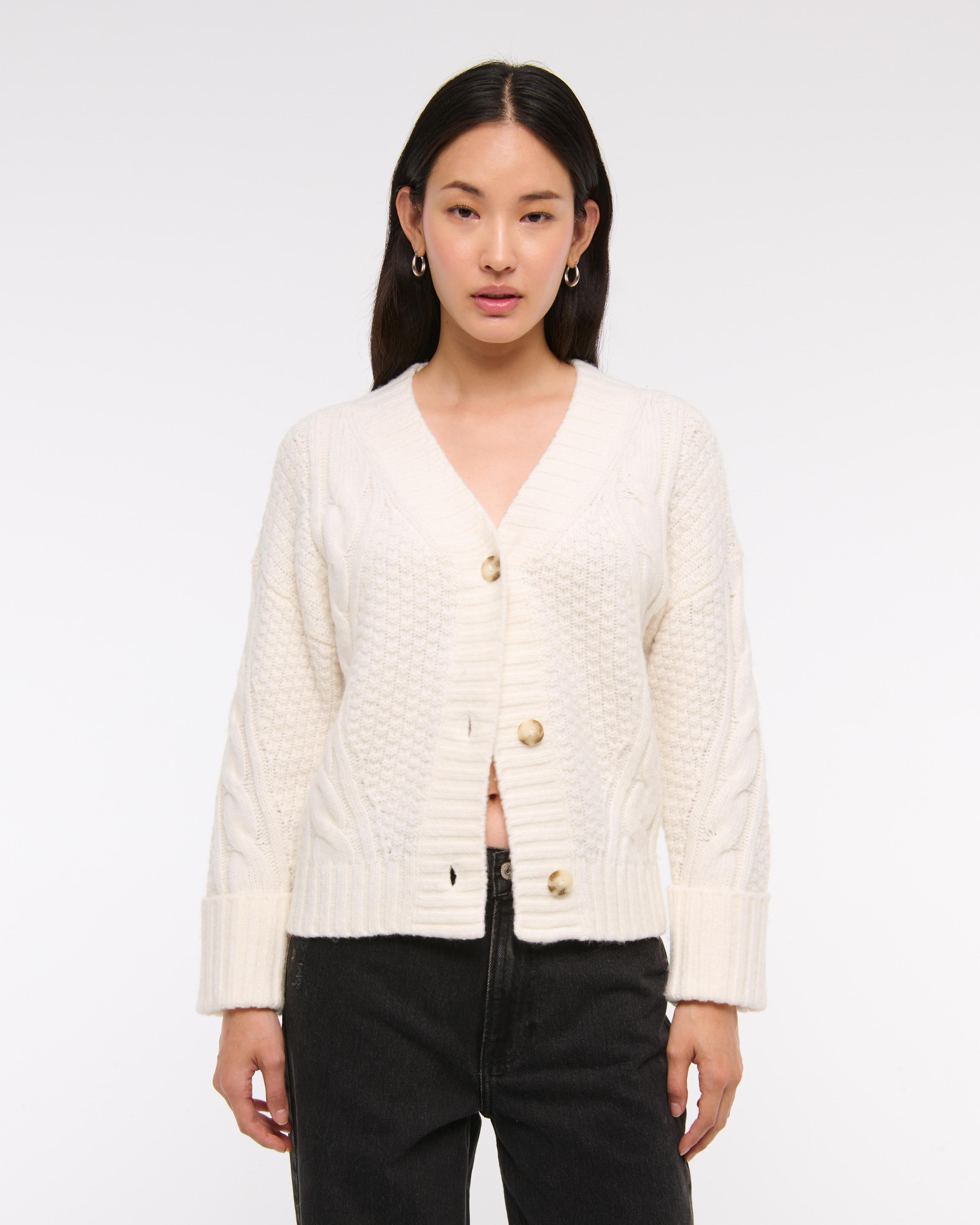 Seed-Stitch Cable Cardigan Product Image