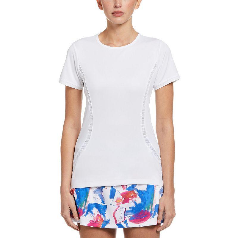 Womens Grand Slam Essential Mesh Trim Tennis Tee White product image