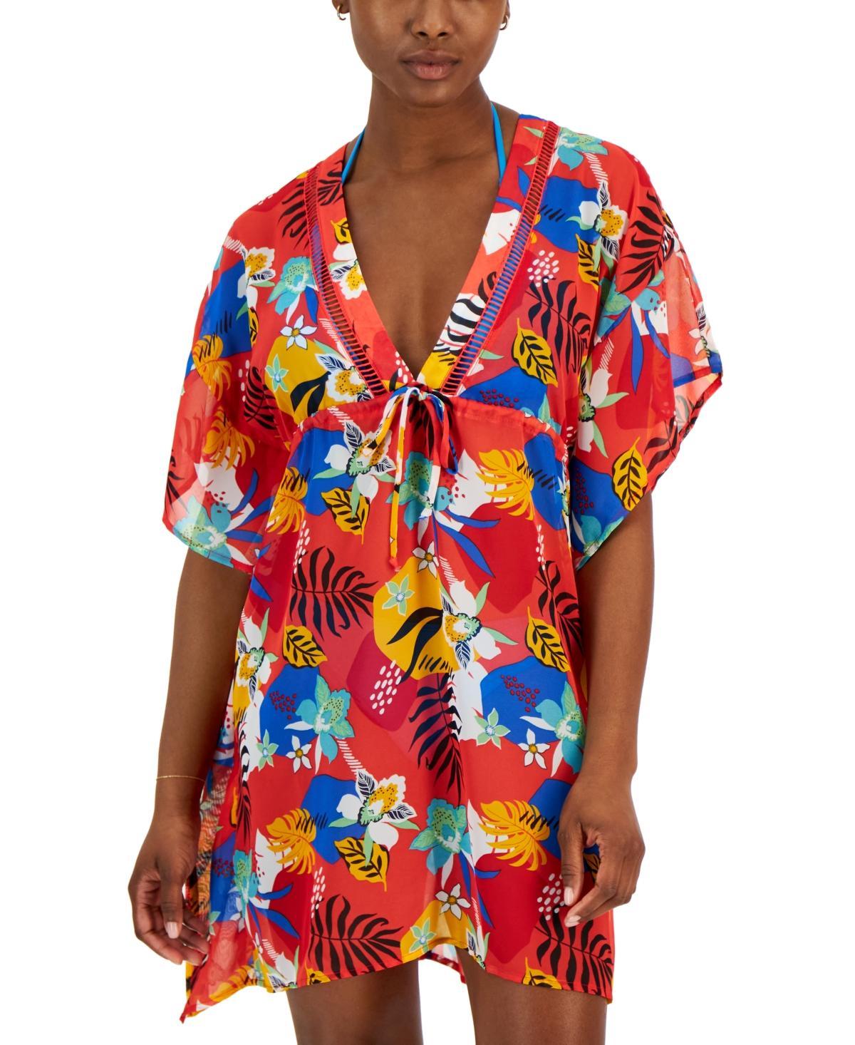 Miken Womens Cinched-Waist Kimono Cover-Up, Created for Macys - Paradise Pink Product Image