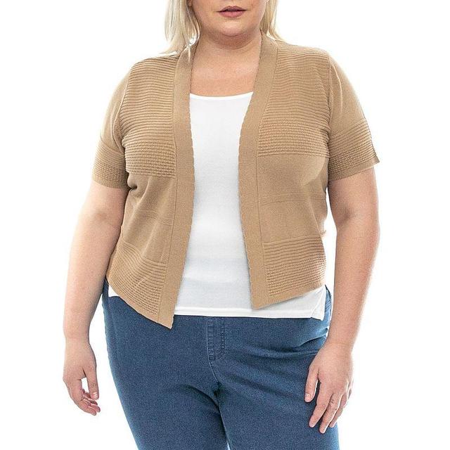 Plus Size Nina Leonard Short Sleeve Bolero, Womens Product Image