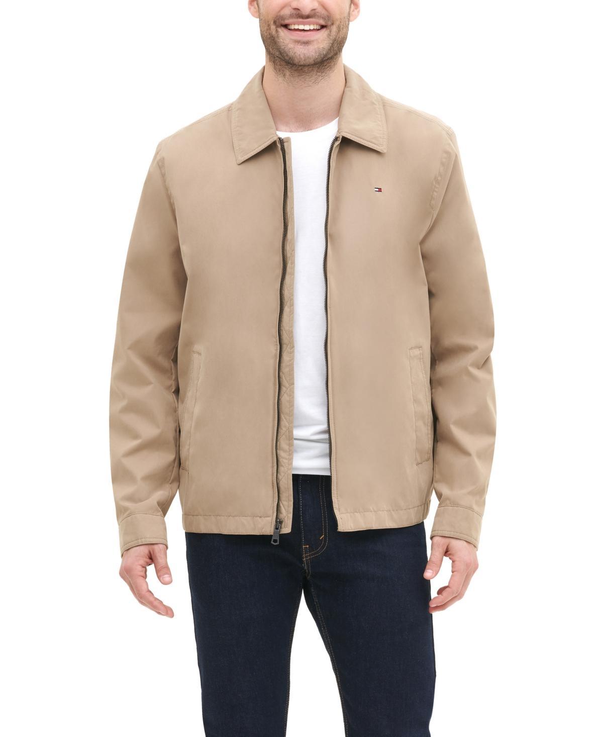 Tommy Hilfiger Mens Classic Front-Zip Filled Micro-Twill Jacket Product Image