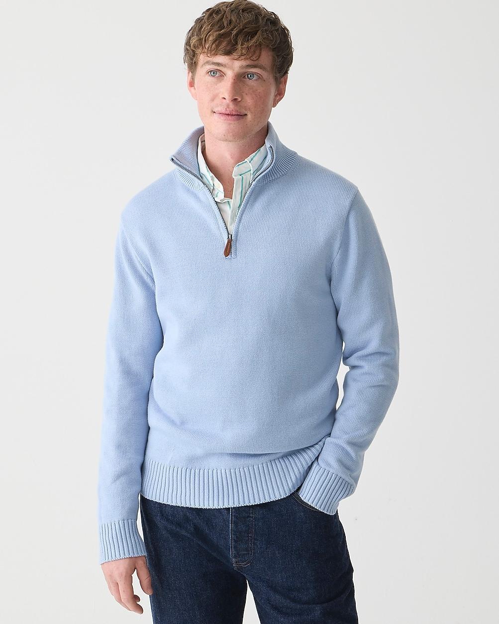 Heritage cotton half-zip sweater Product Image