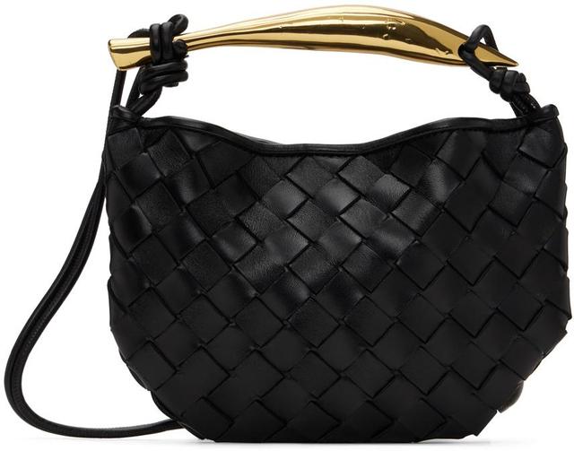 BOTTEGA VENETA Black Mini Sardine Shoulder Bag In 1019 Black M Brass Product Image