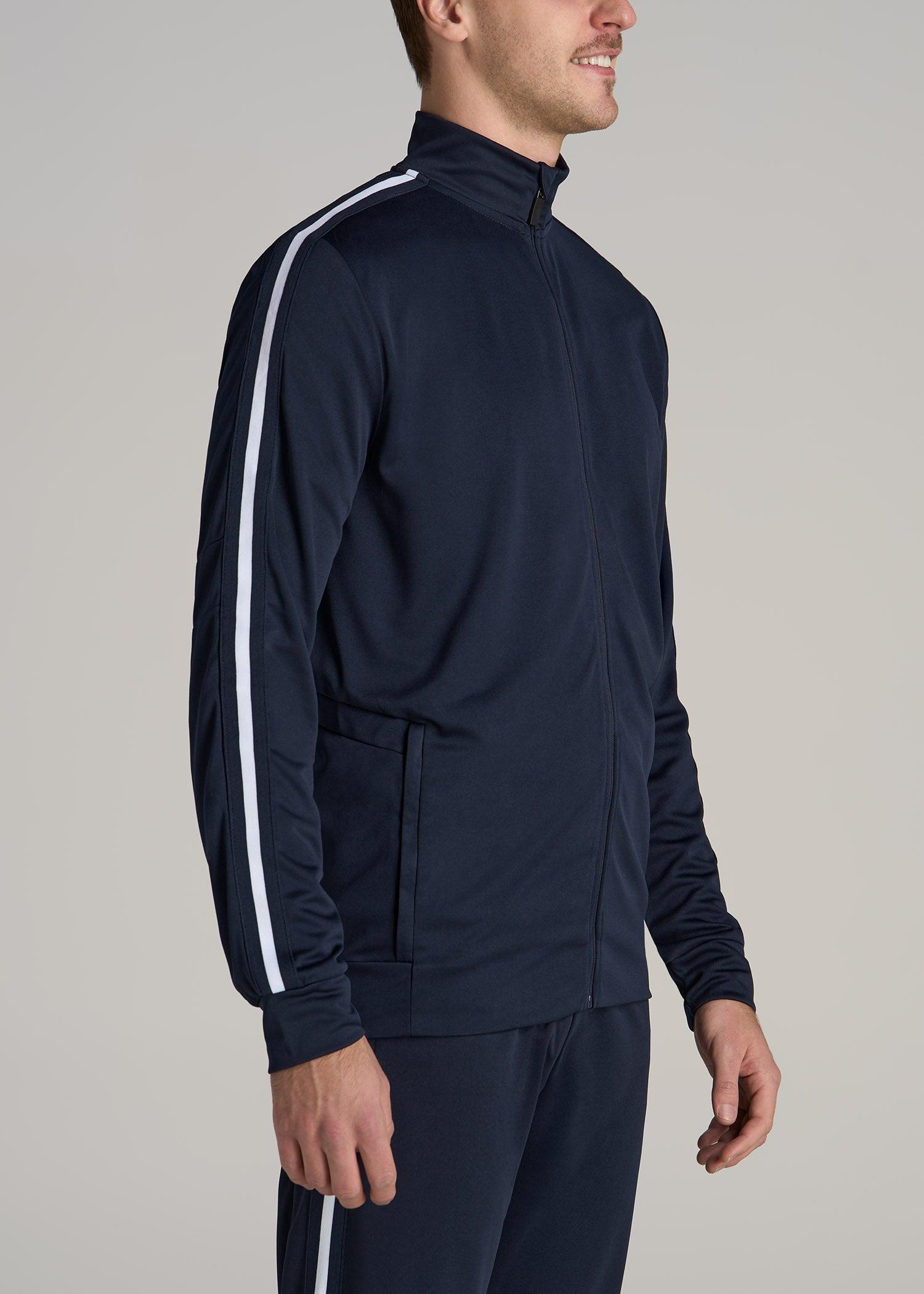 Athletic Stripe Tall Men's Jacket in Navy-White Stripe Male Product Image