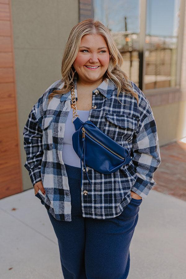 Nantucket Chill Plaid Jacket In Blue Curves Product Image