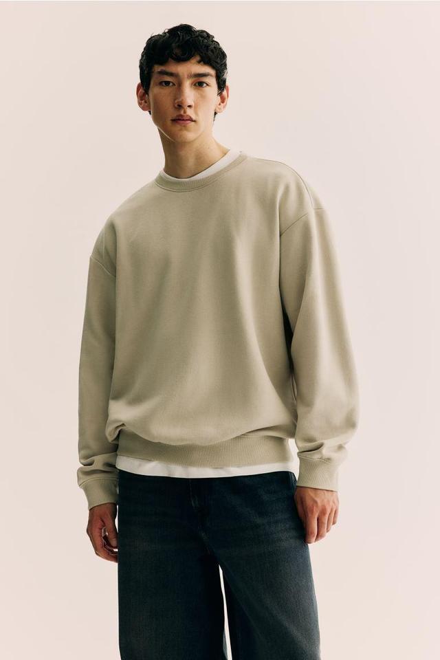 H & M - Relaxed Fit Sweatshirt - Beige Product Image