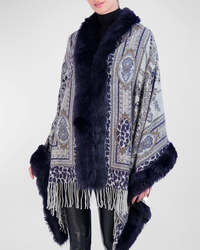 Double-Face Cashmere & Toscana Lamb Fringe Stole Product Image