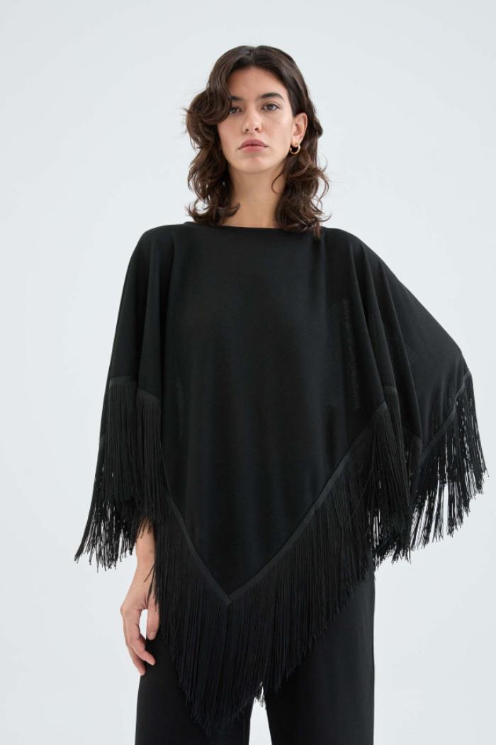 Fringed Poncho Product Image