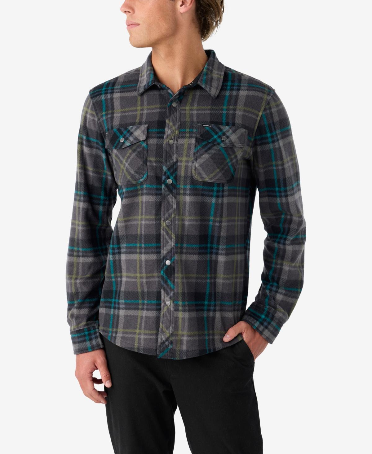 O'Neill Glacier Plaid Superfleece (Carafe) Men's Clothing Product Image