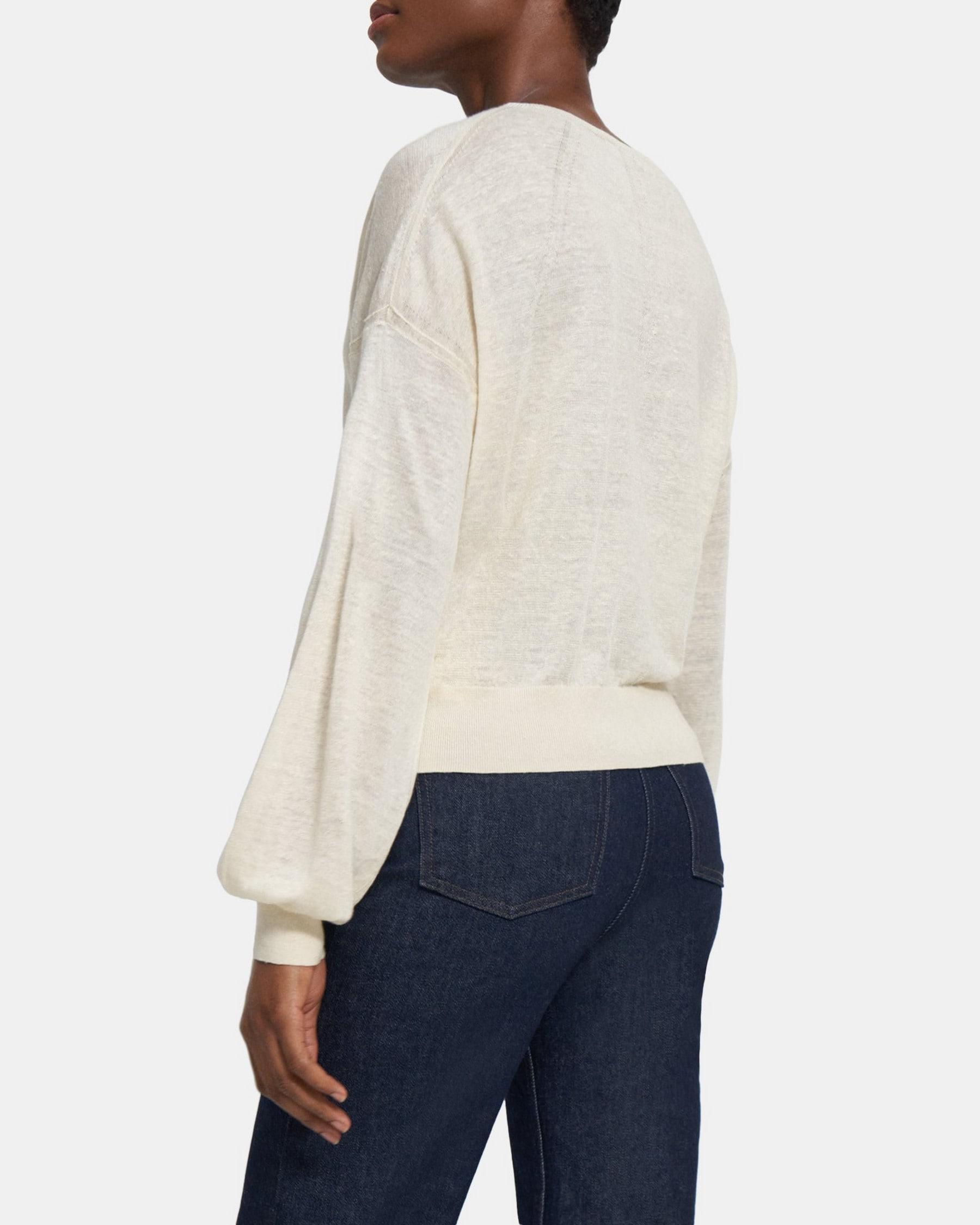 Volume Sleeve Sweater in Knit Linen Product Image