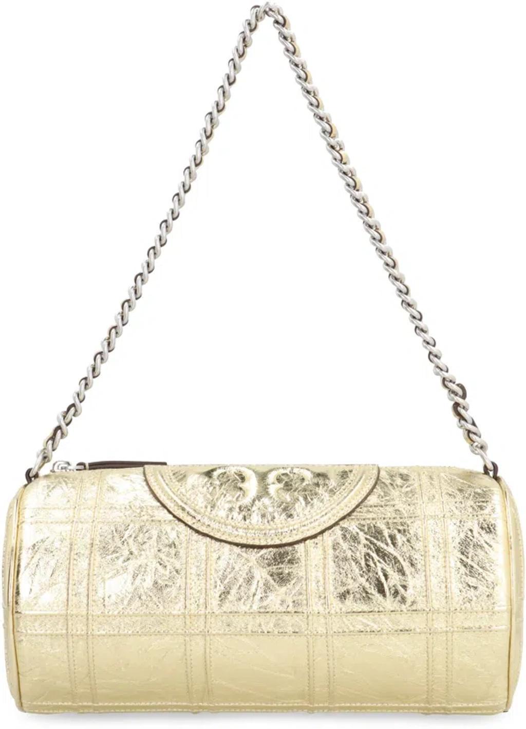 TORY BURCH Fleming Leather Shoulder Bag In Gold Product Image