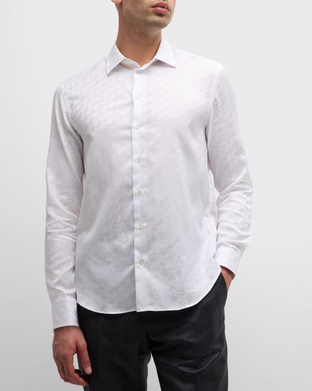 Mens Cotton Jacquard Sport Shirt Product Image