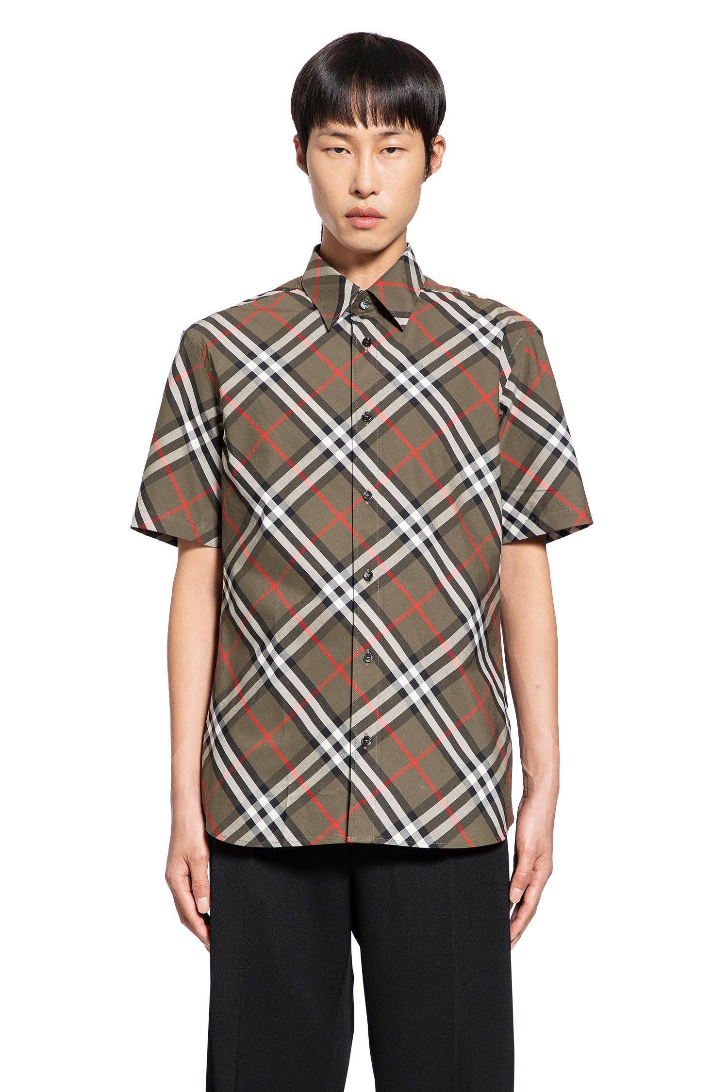 BURBERRY Short Sleeved Checked Shirt In Green Product Image