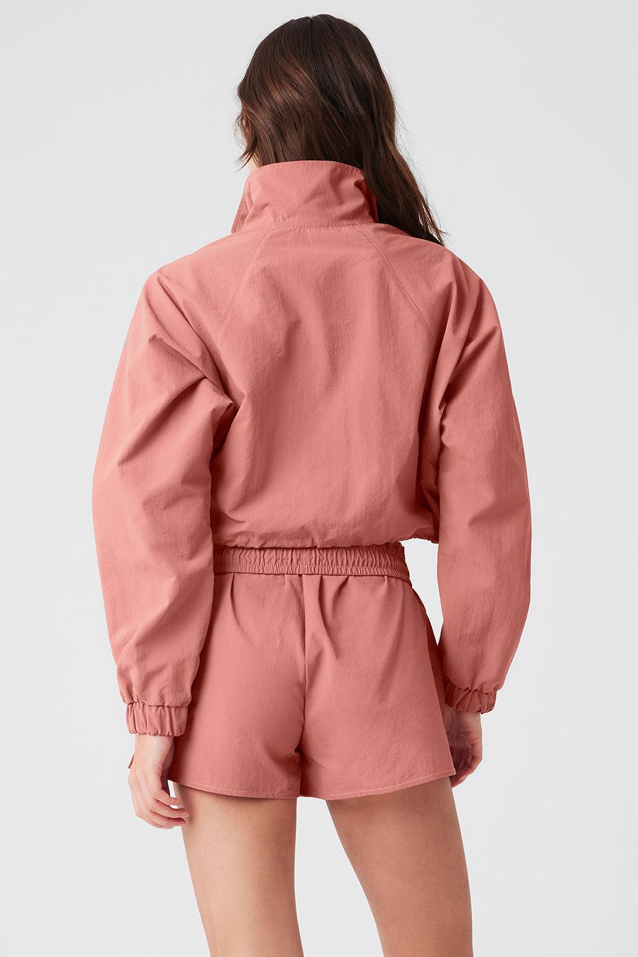 Cropped 1/4 Zip Alumni Pullover - Soft Terracotta Female Product Image