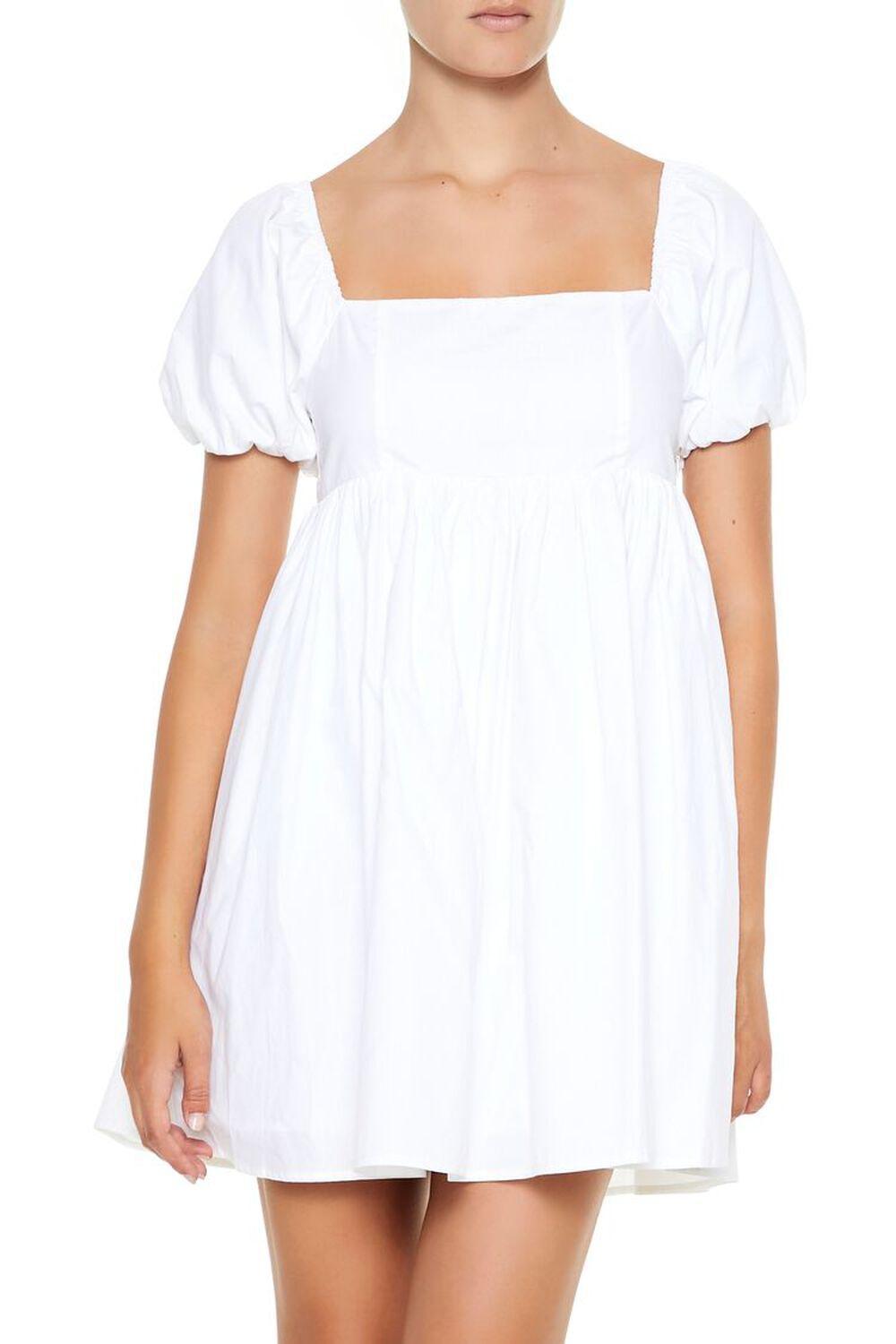 Puff-Sleeve Babydoll Mini Dress | Forever 21 Product Image