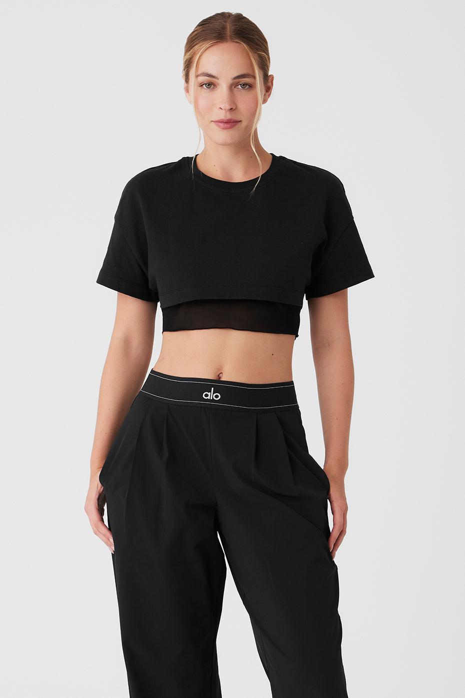 Made You Look Cropped Short Sleeve Tee - Black Female Product Image